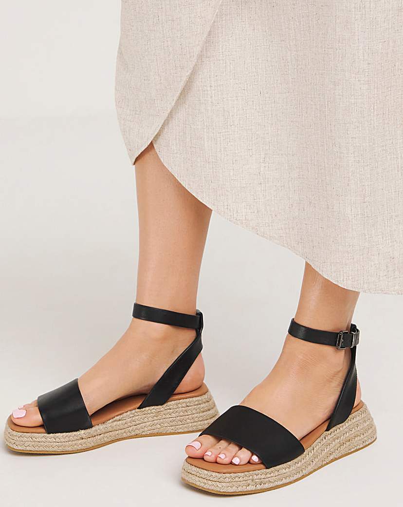 Low Espadrille Wedge Sandal Ex Wide