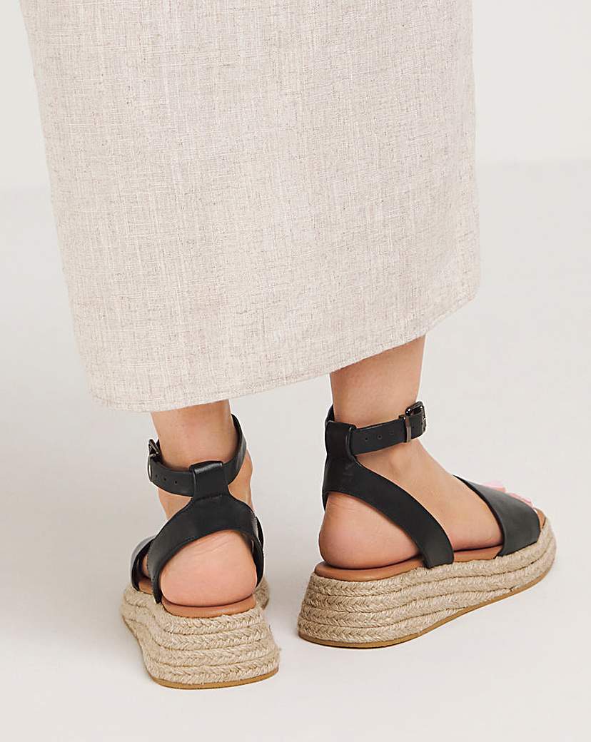 Low Espadrille Wedge Sandal Ex Wide