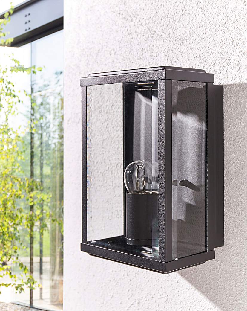 Image of Black Glass Box Hardwired Wall Light