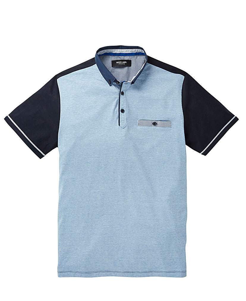 Image of Black Label Colour Block Trim Polo