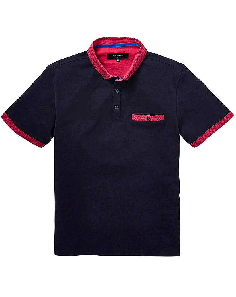 Image of Black Label Bright Trim Polo Long