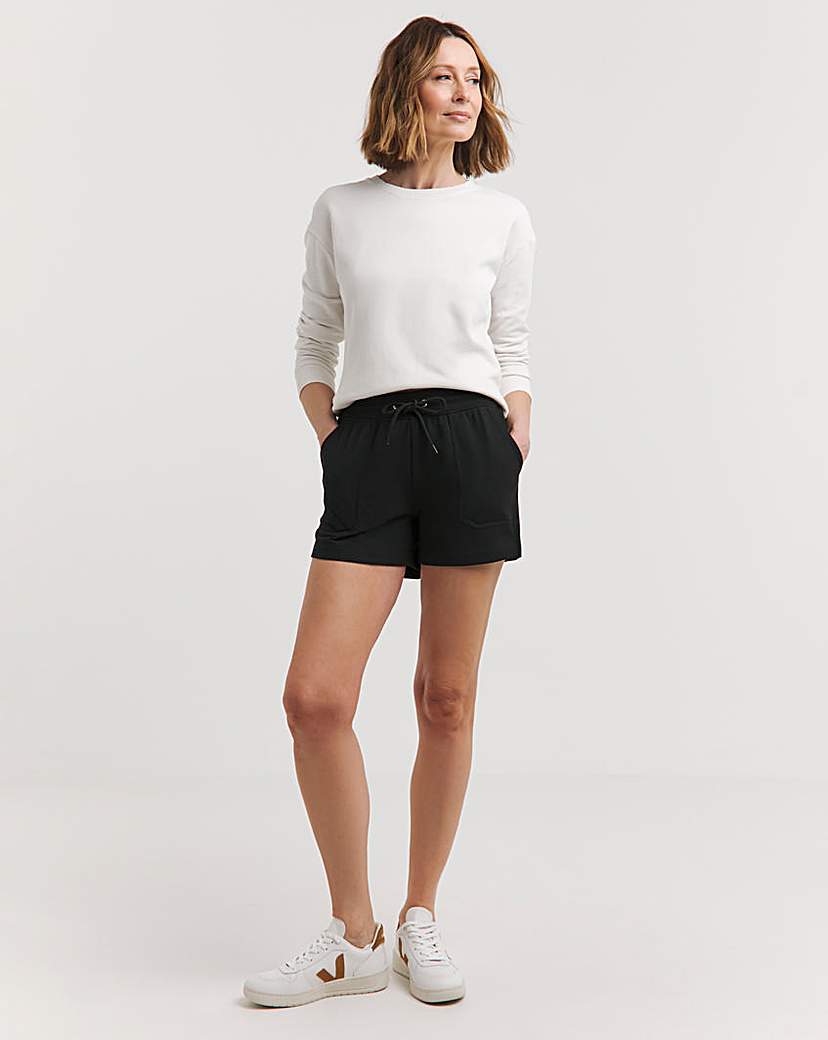 Black Pocket Front Jersey Short