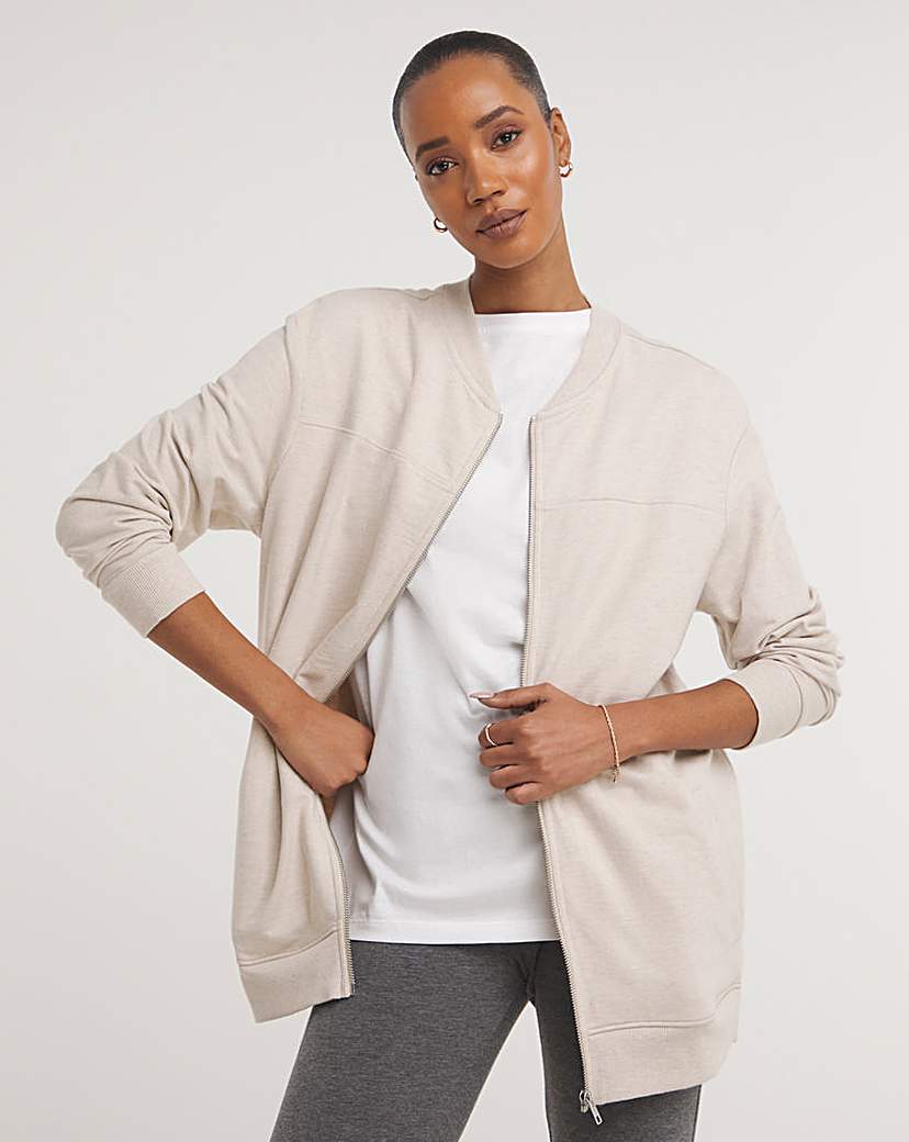 Oatmeal Jersey Bomber Jacket