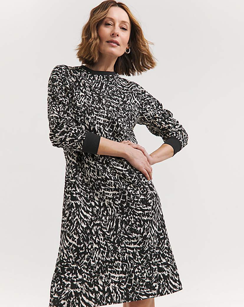 Printed Crew Neck Sweat Dress