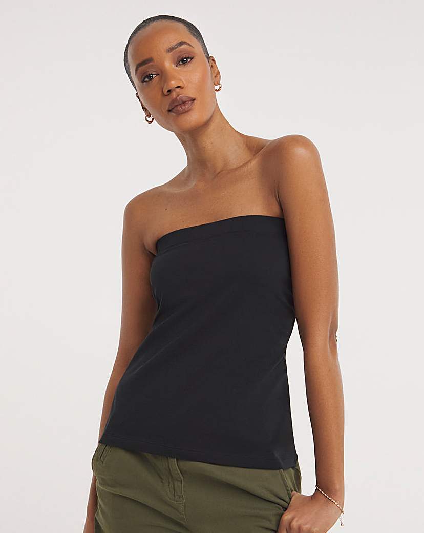 Black Jersey Bandeau Top