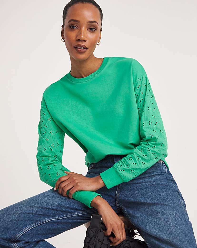 Broderie Long Sleeve Sweatshirt