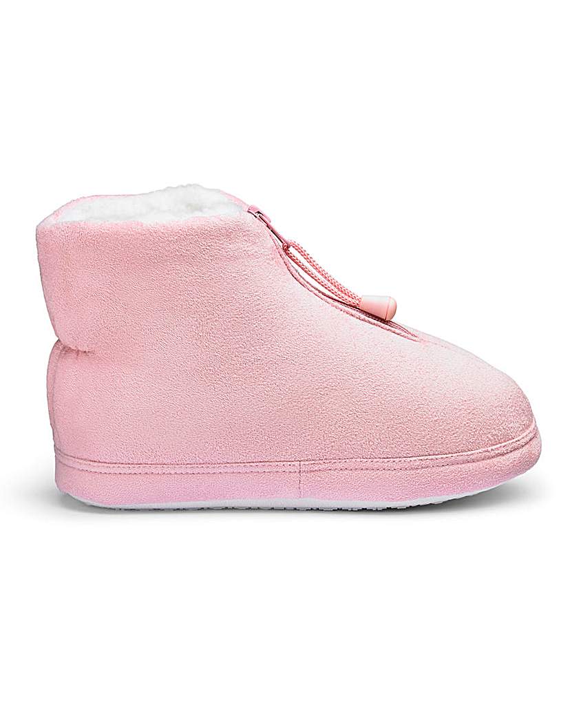 Image of Warm Lined Zip Up Slipper Boots E Fit