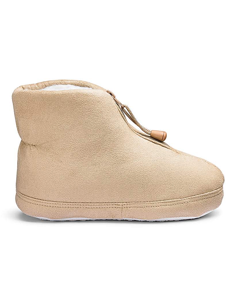 Image of Warm Lined Zip Up Slipper Boots E Fit