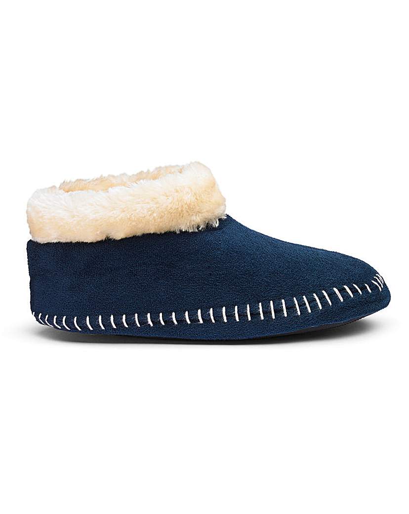 Image of Warm Lined Pull On Slipper Boots E Fit