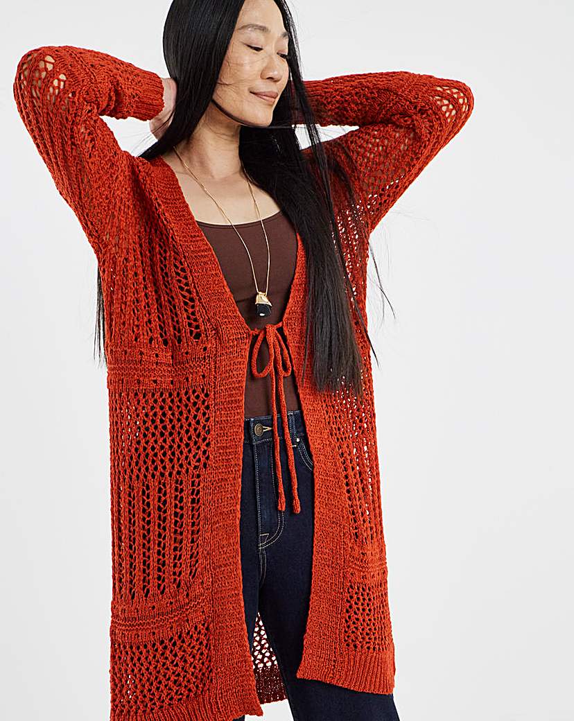 TIE FRONT MAXI CARDIGAN