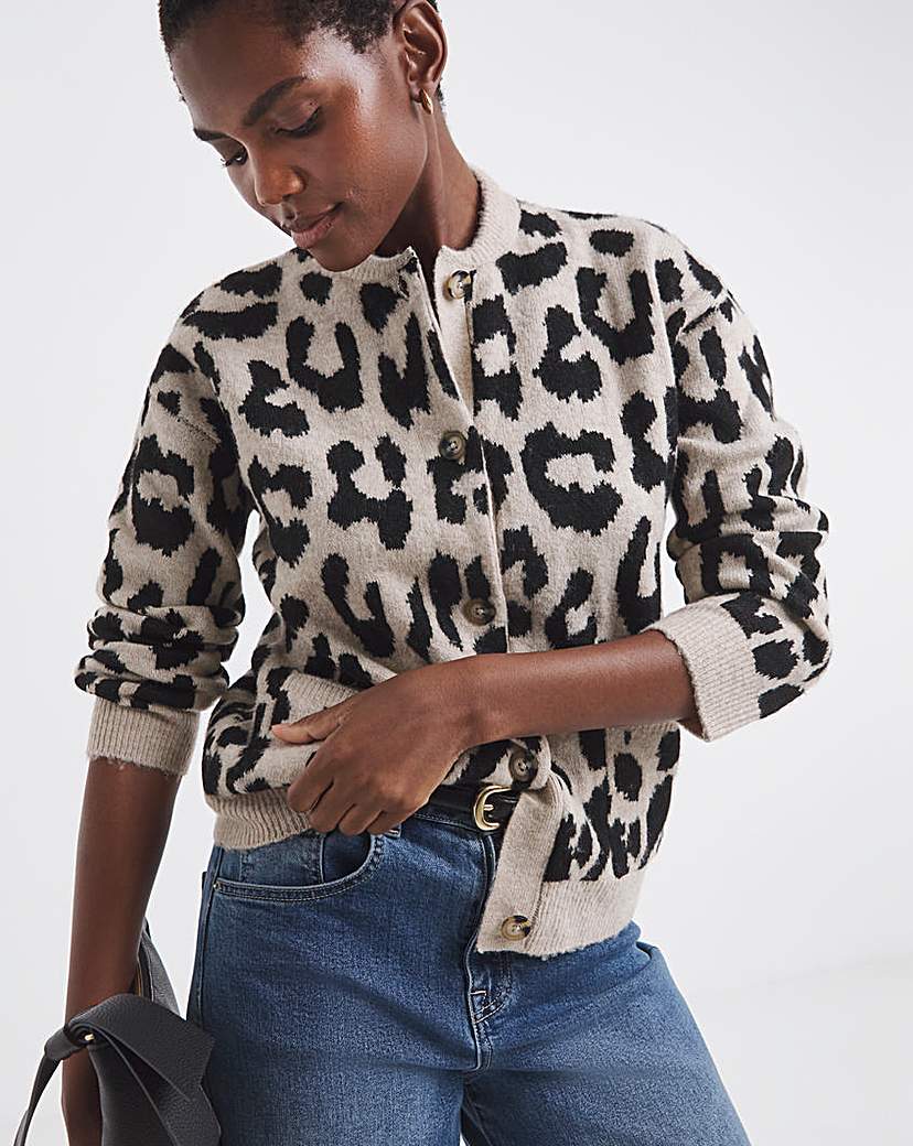 Leopard Knitted Bomber