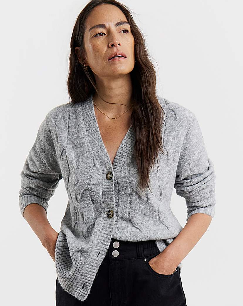SPONGE CABLE CARDIGAN