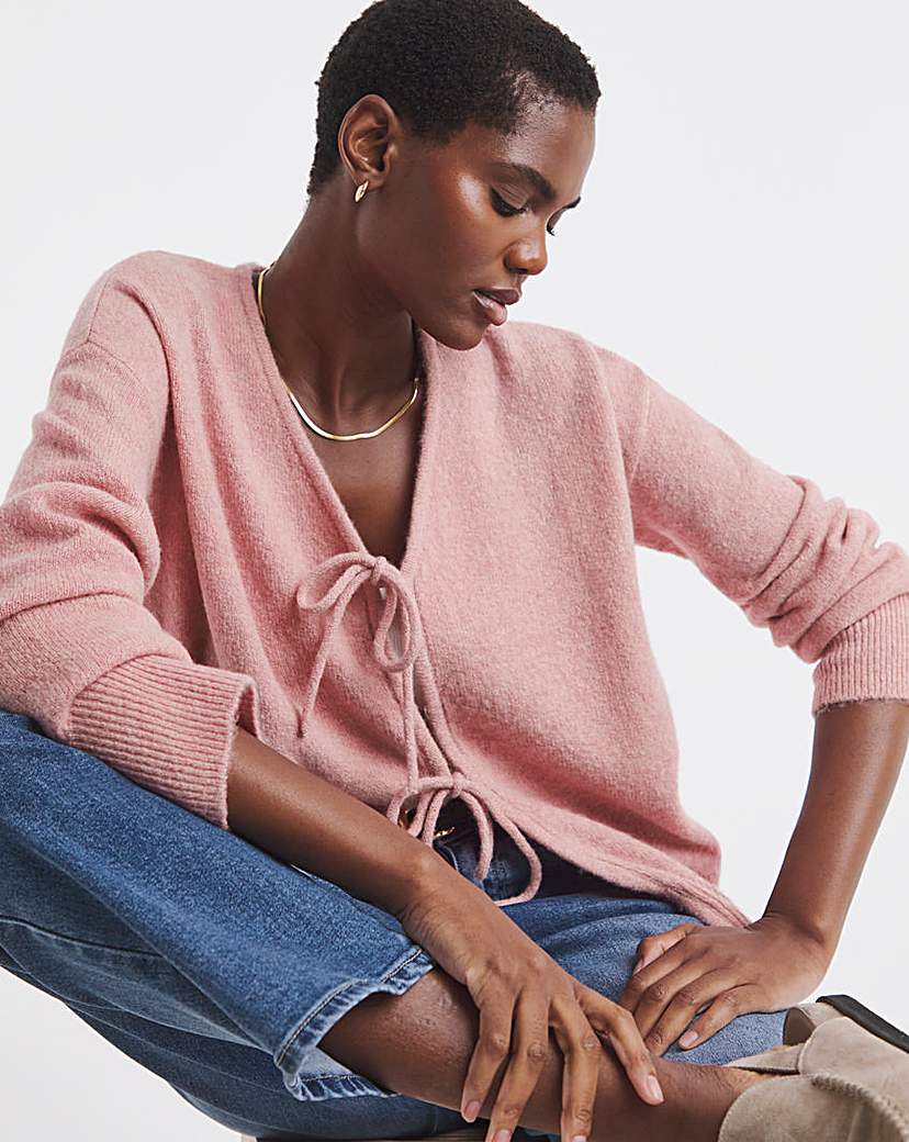 SPONGE TIE FRONT CARDIGAN