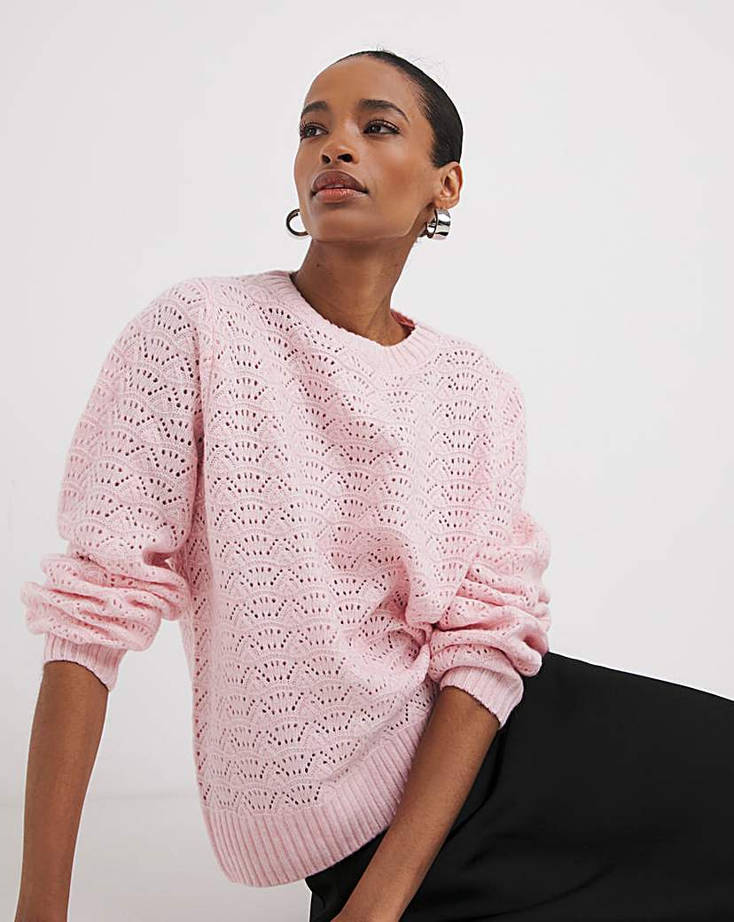 Open Stitch Crew Neck Jumper