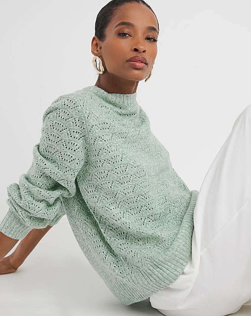 Open Stitch Crew Neck Jumper