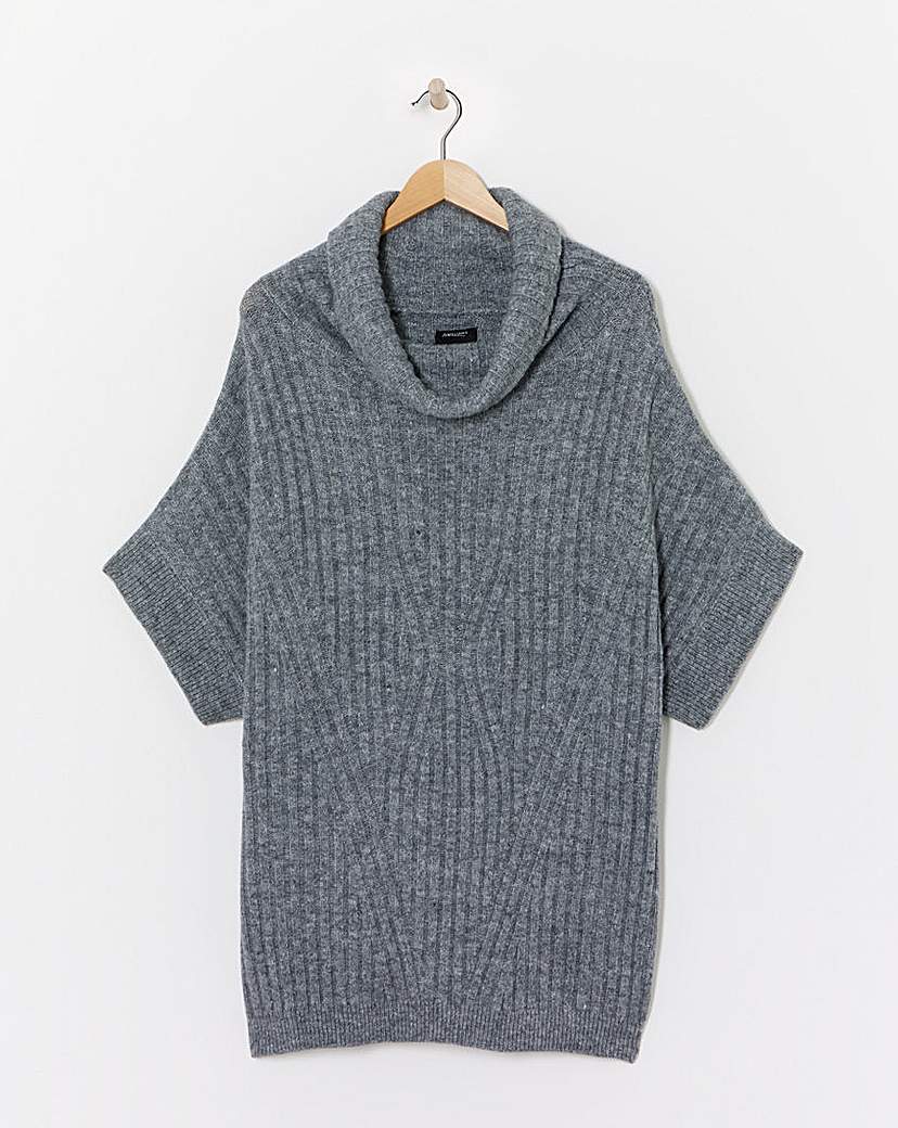 Roll Neck Poncho Grey JD Williams Size …