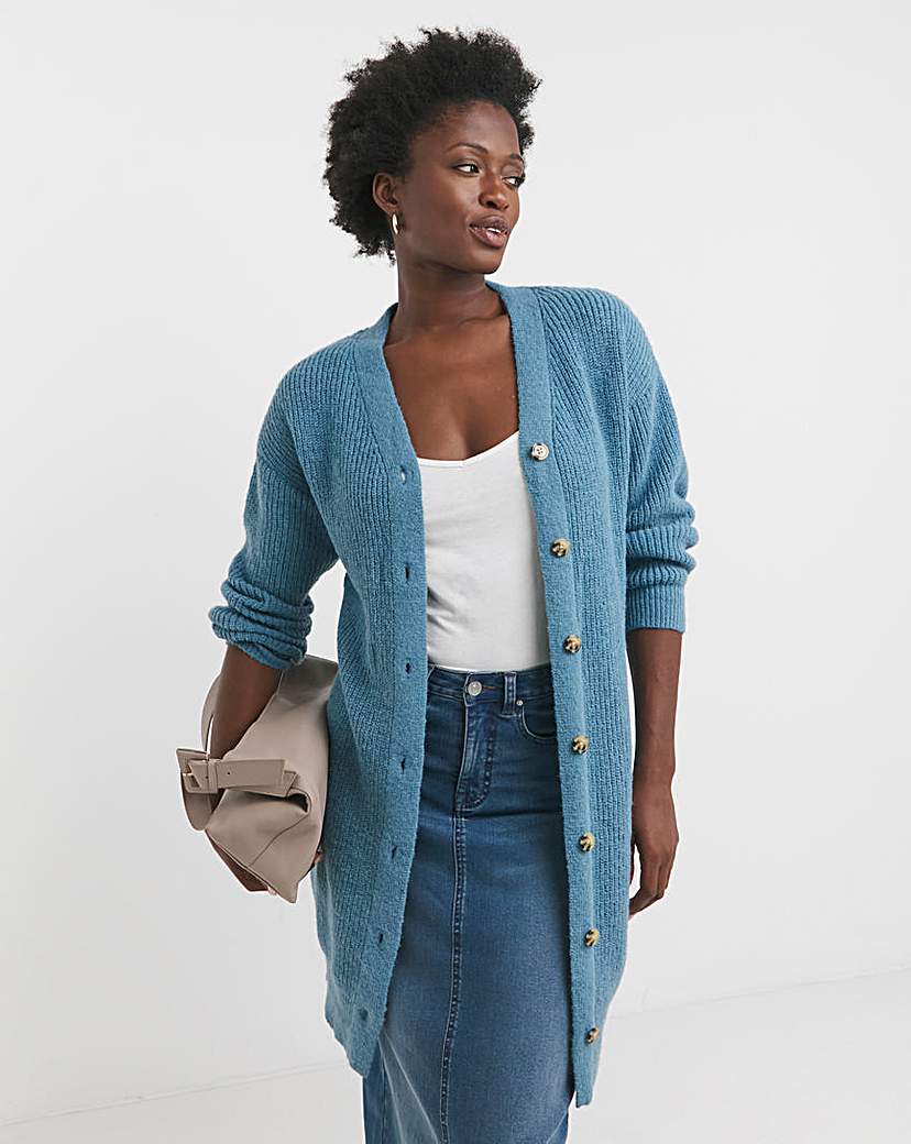 Ribbed Button Up Cardigan