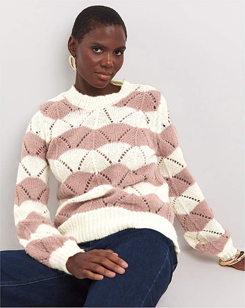 Pointelle Crew Neck Jumper