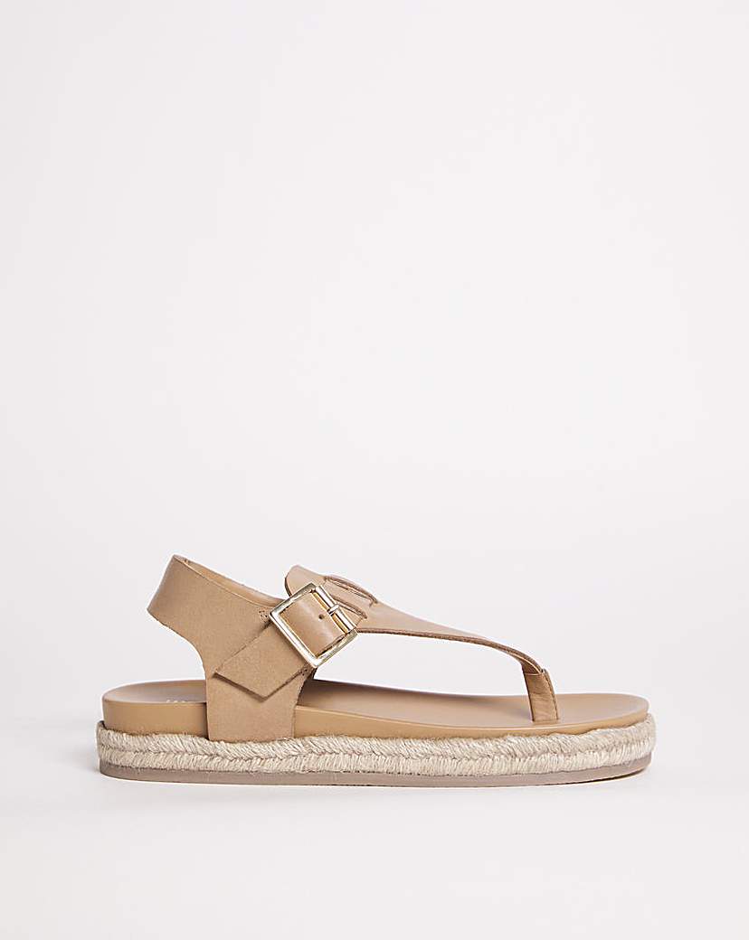 Leather Toe Post Espadrille EEE Fit