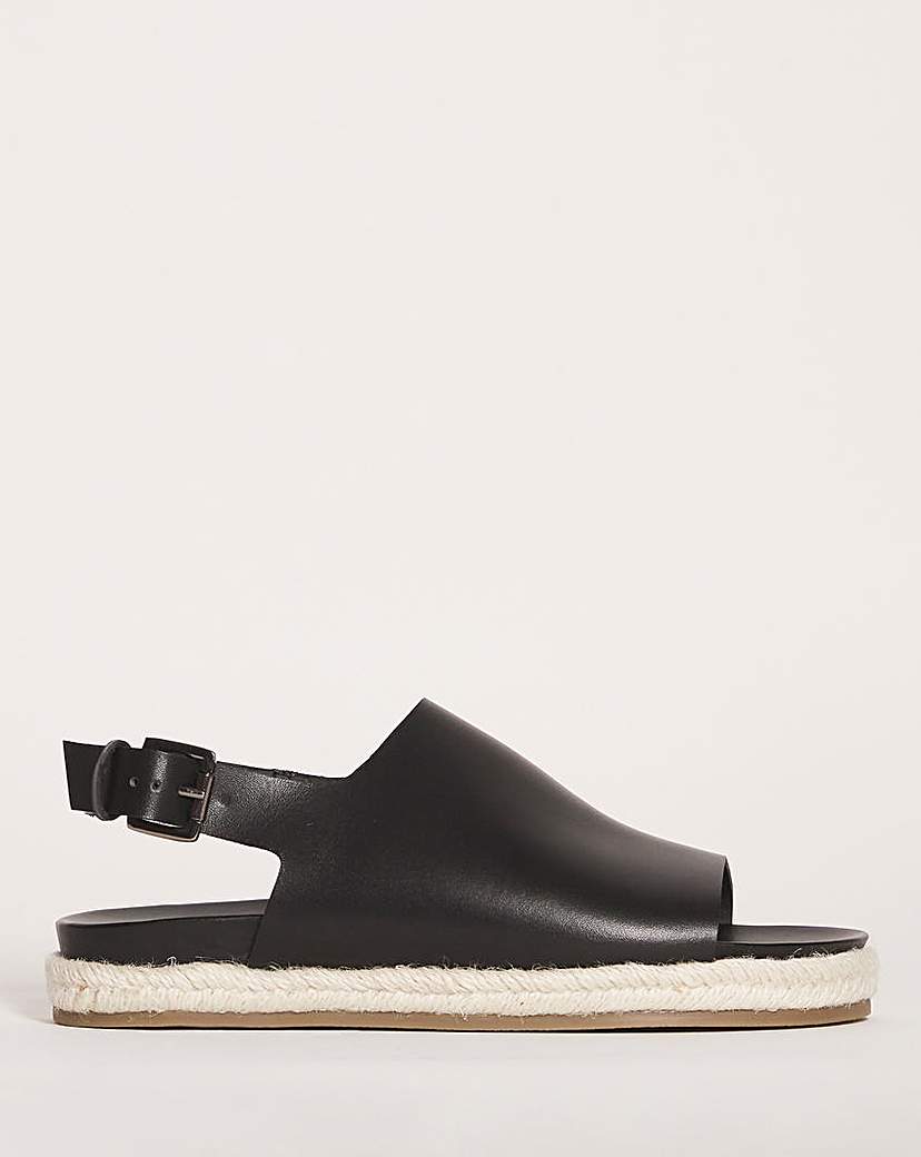 Leather Peep Toe Espadrille E Fit