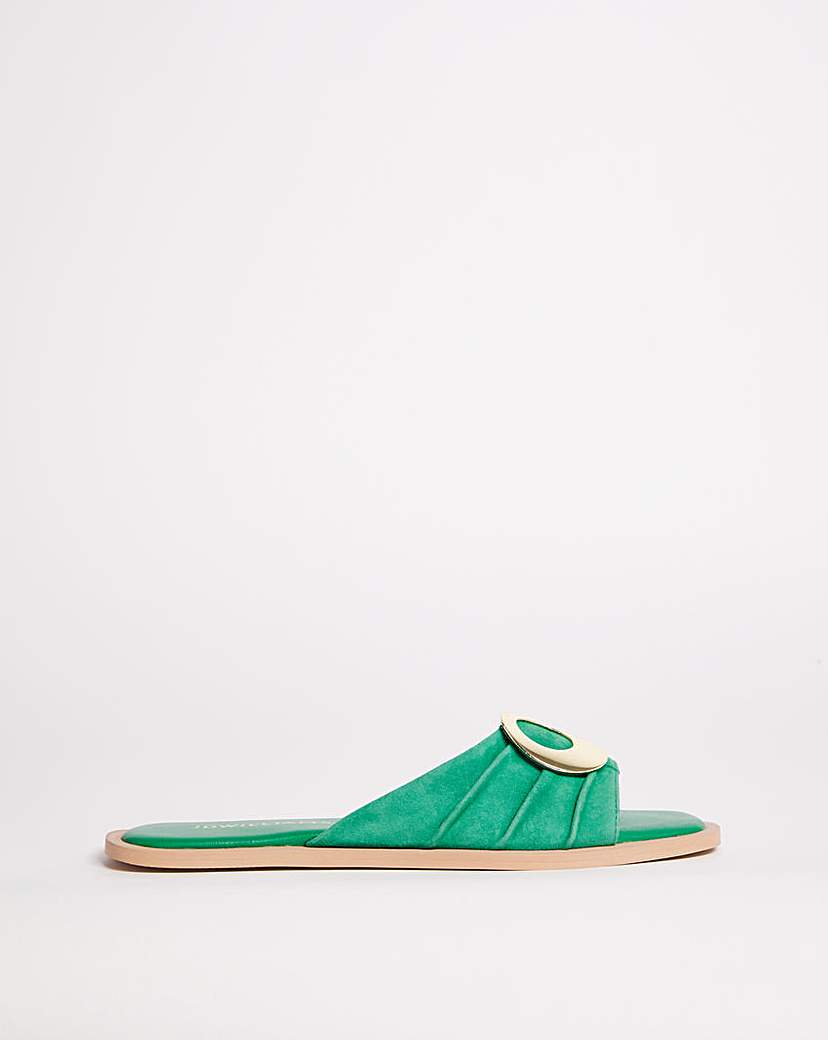 Suede Square Toe Sandal EEE Fit