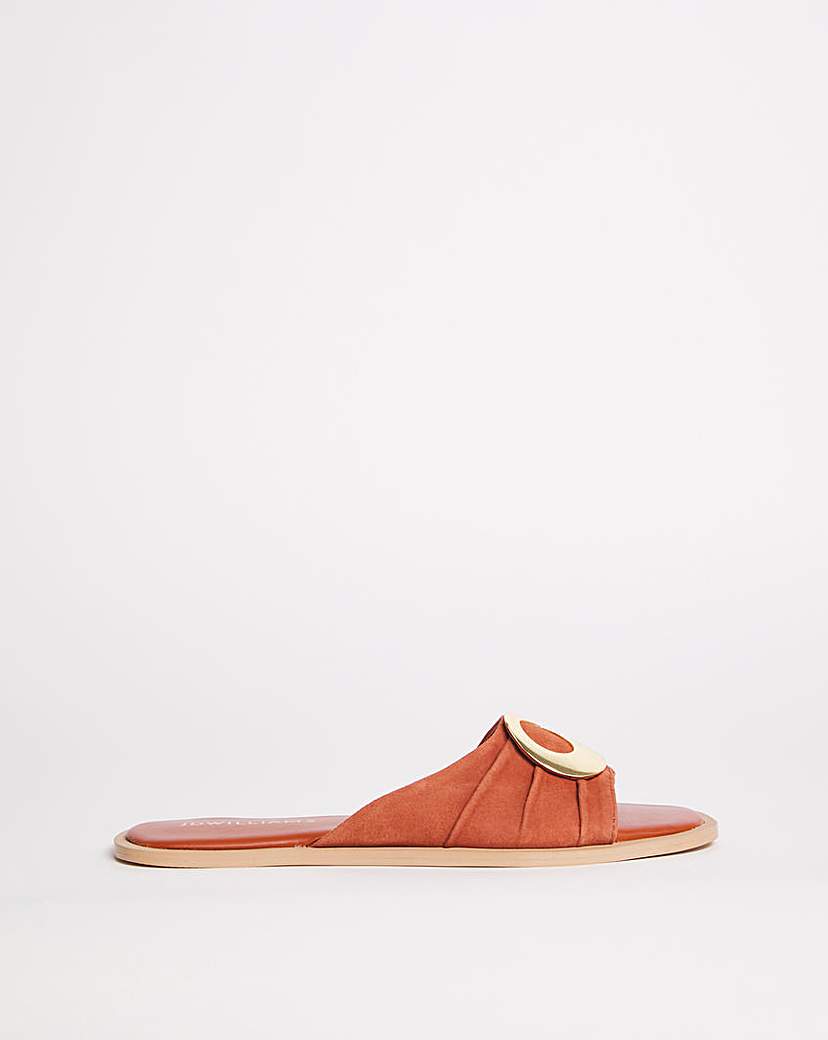 Suede Square Toe Sandal E Fit