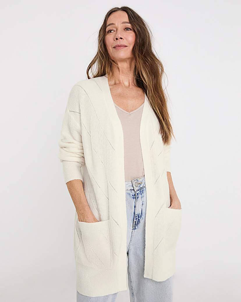 New In - MID LENGTH POINTELLE CARDIGAN