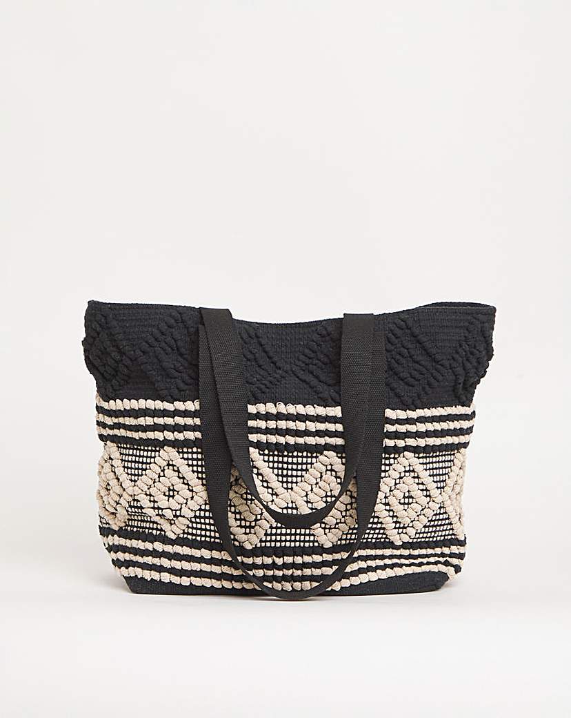 New In - Jacquard Pattern Beach Tote Bag