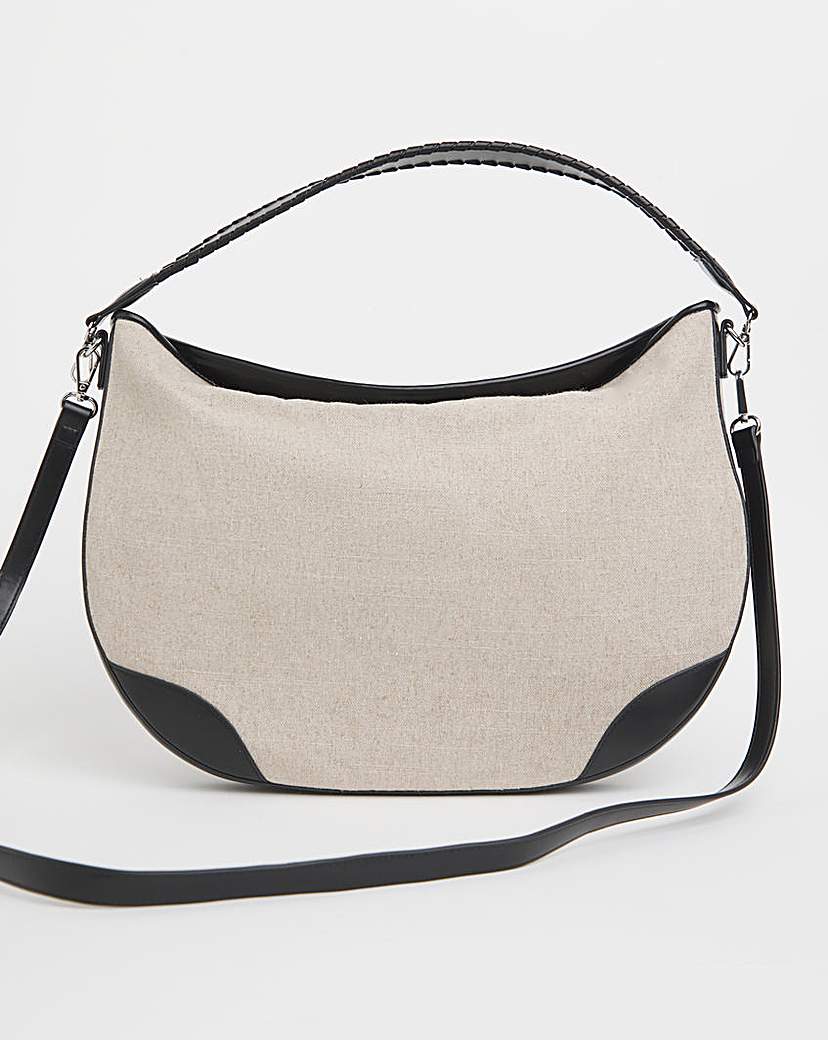 New In - Canvas & PU Mix Shoulder Bag