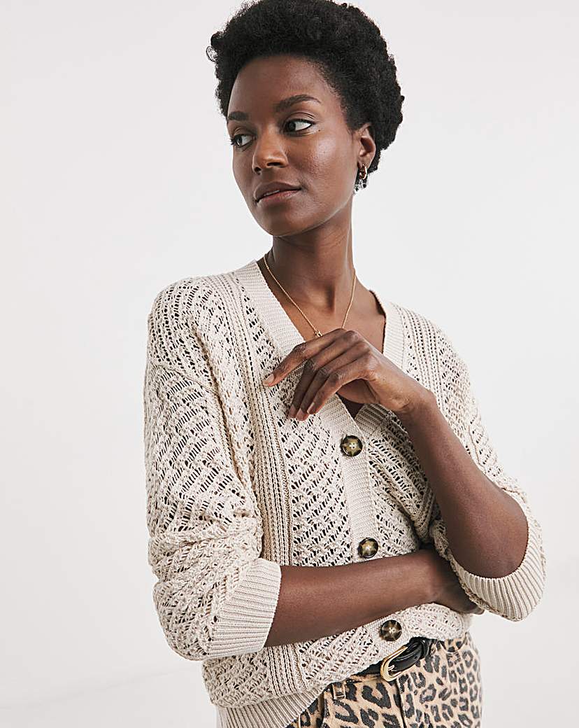 New In - CROCHET BUTTON DOWN CARDIGAN