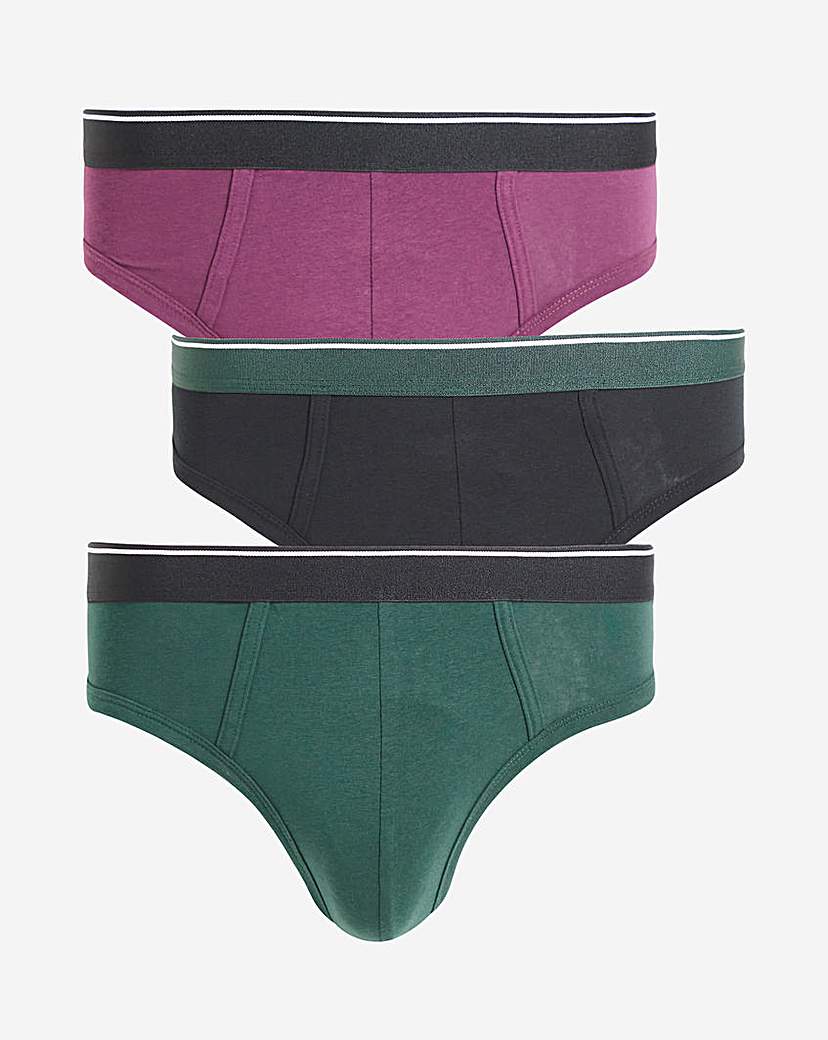 3 Pack Contrast Waistband Brief