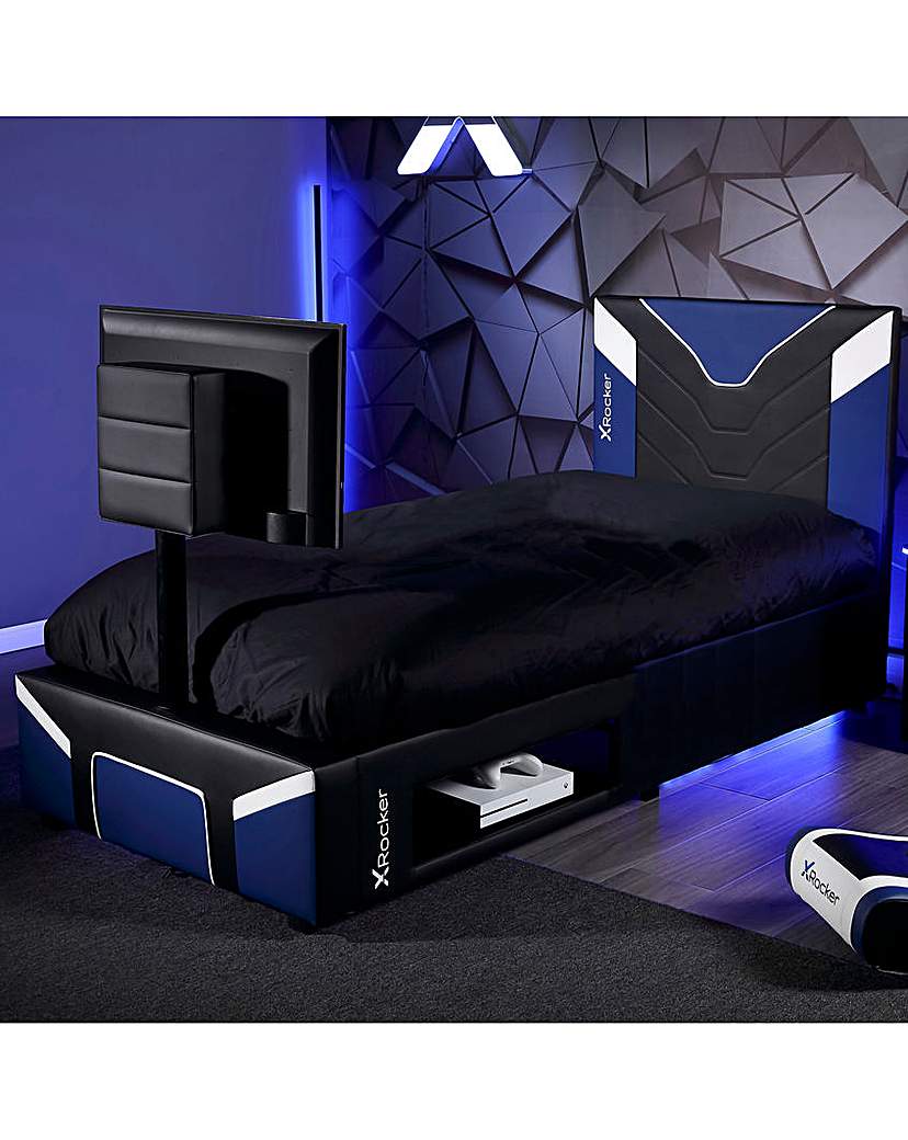 X Rocker Single Twist TV Bed BLUE