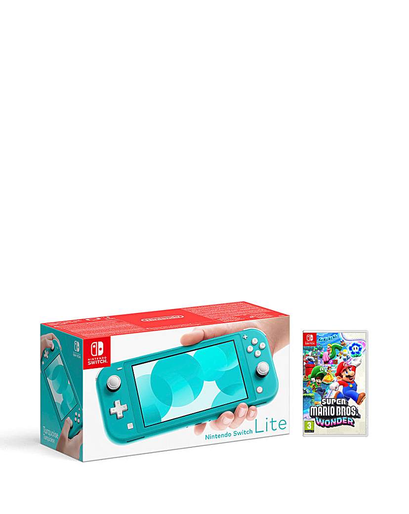Image of Switch Lite and Super Mario Bros Wonder