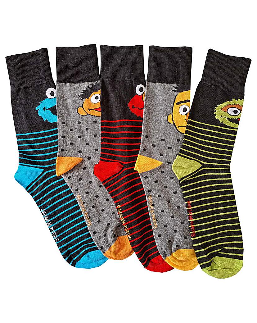 Mens 5pk Sesame St Socks