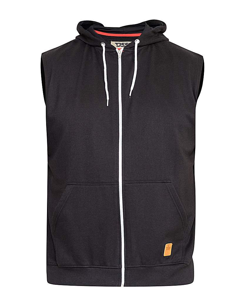 D555 Sleeveless Zip Through Hoody