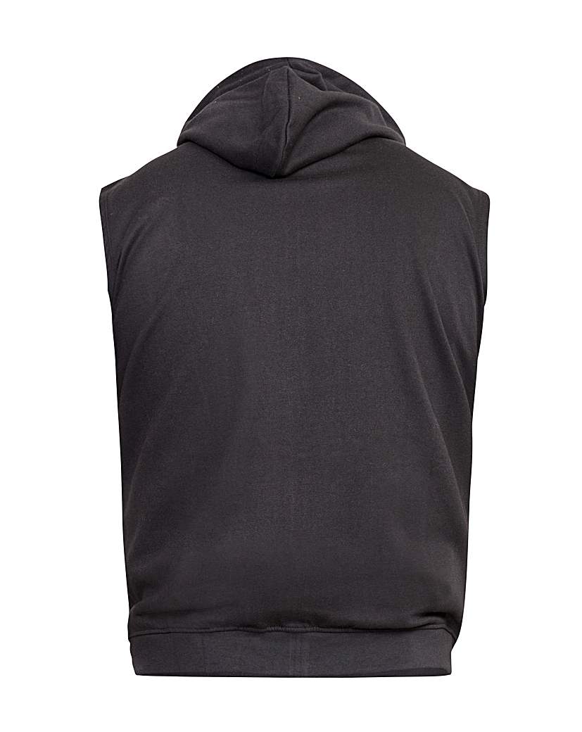D555 Sleeveless Zip Through Hoody