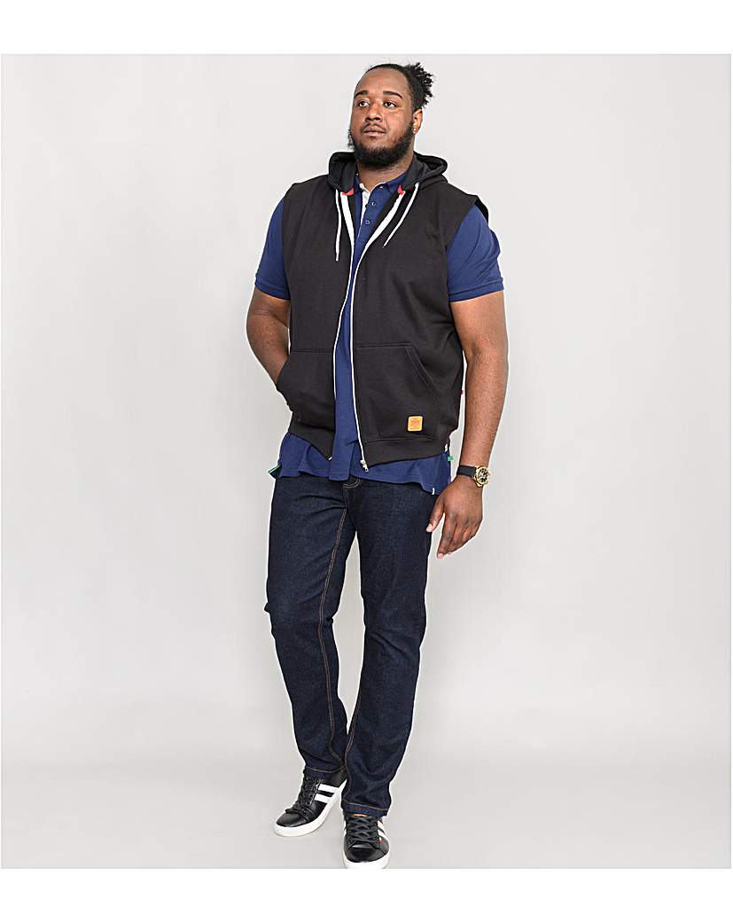 D555 Sleeveless Zip Through Hoody