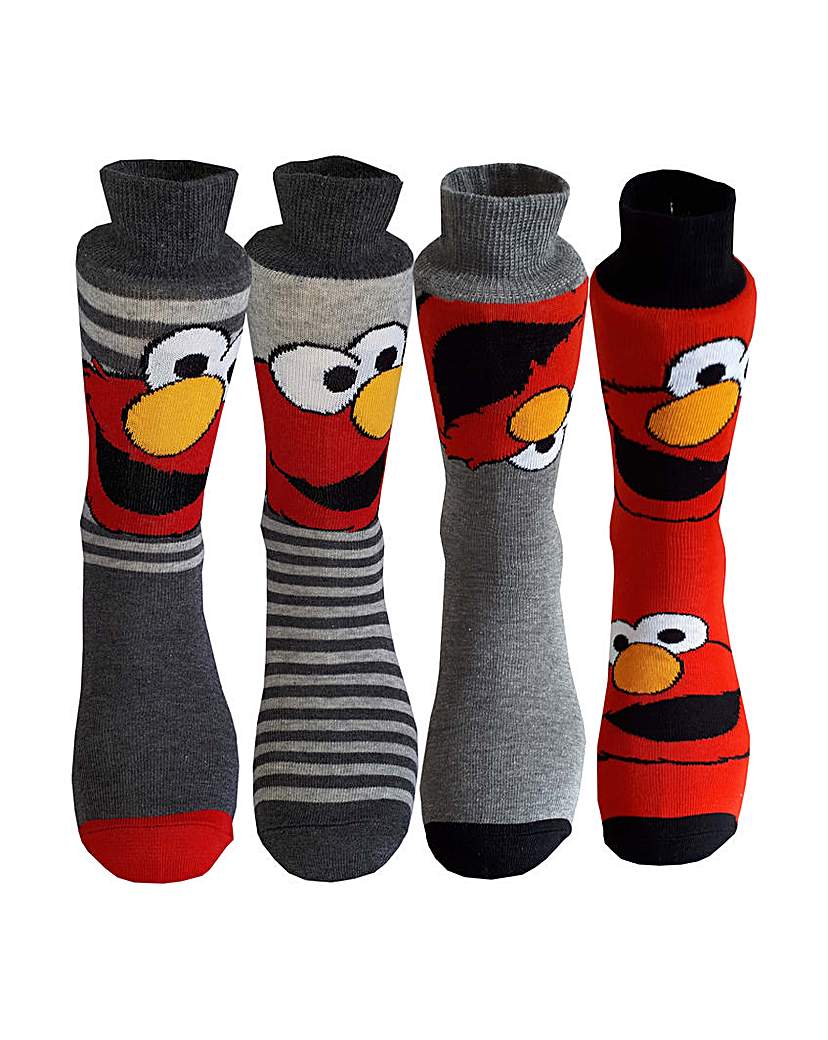Mens 4pk Elmo Socks