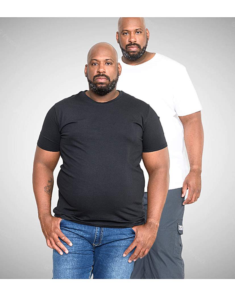 Two Pack Black/White Crew Neck T-shirts