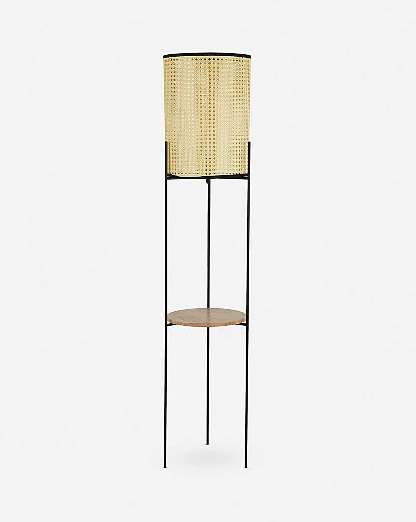 Rattan Cane Space Saving Floor Lamp