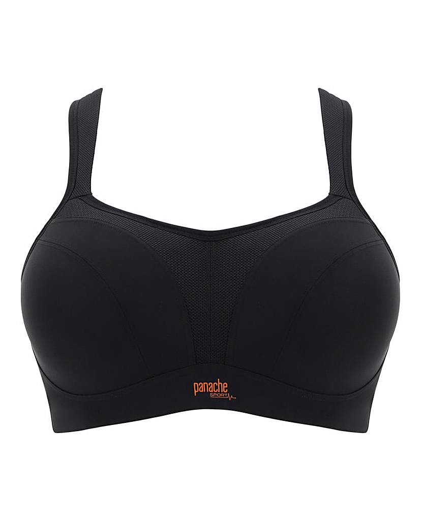 Panache Black Wired Sports Bra, Womens, Size 38D2