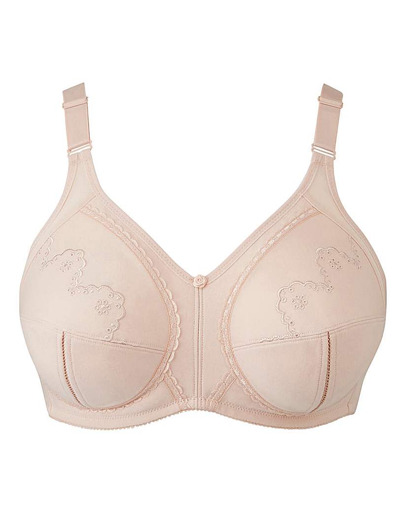 Image of Dotty Embroidered Non Wired Natural Bra