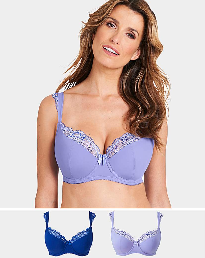 Image of 2 Pack Ella Cap Sleeve Cobalt/Lilac Bra