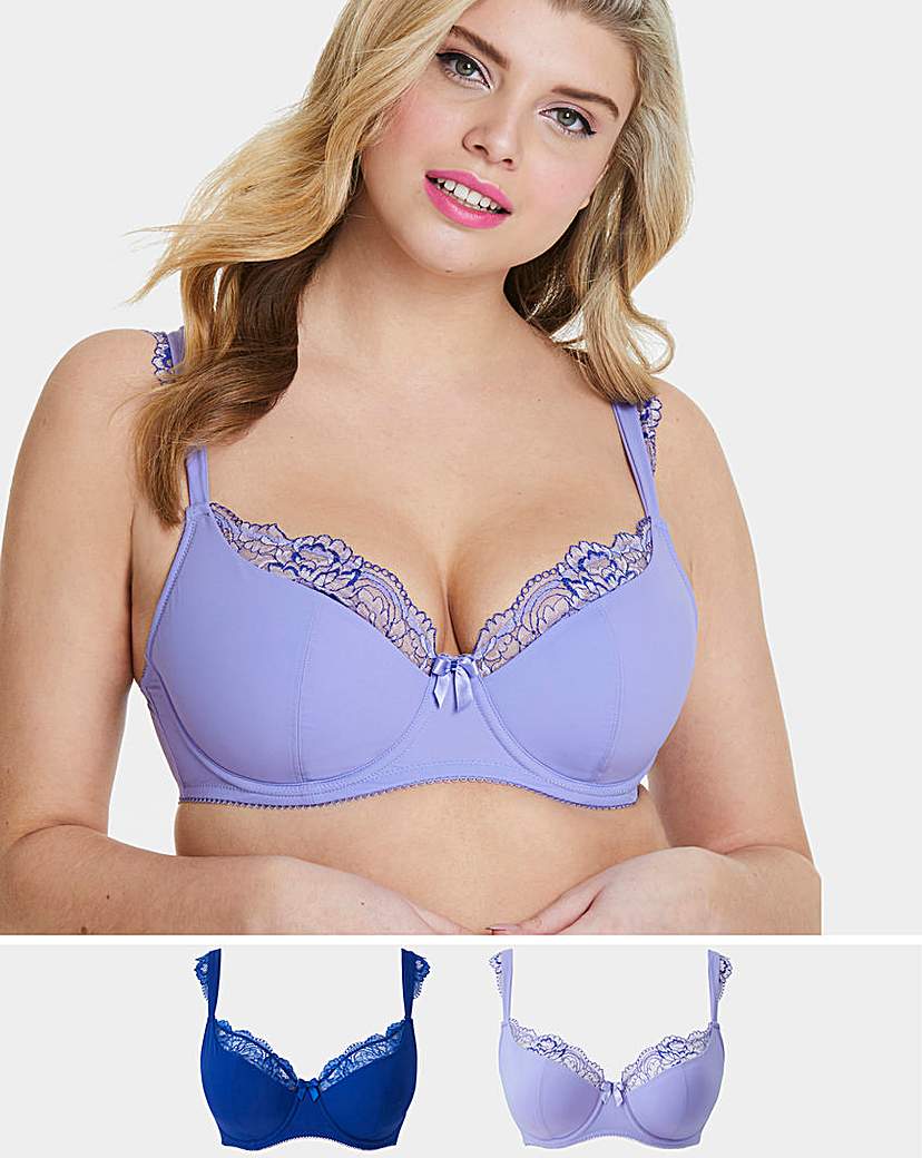 Image of 2 Pack Ella Cap Sleeve Cobalt/Lilac Bra