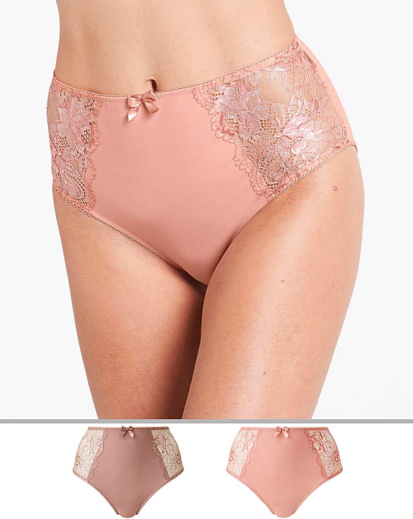 Image of 2Pack Ella Lace Mink/Peach Briefs