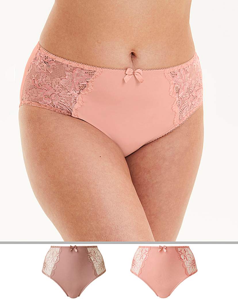 Image of 2Pack Ella Lace Mink/Peach Briefs