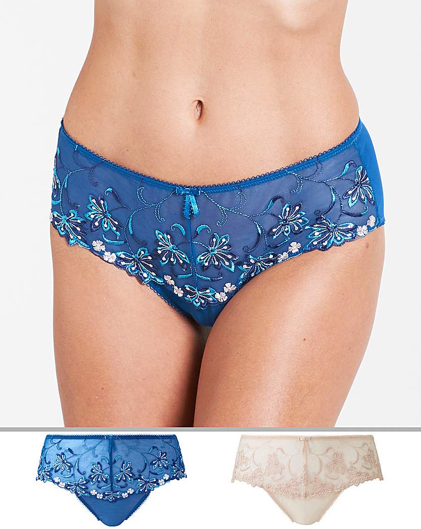 Image of 2 Pack Chrissie Blue/Ivory Midi Brief