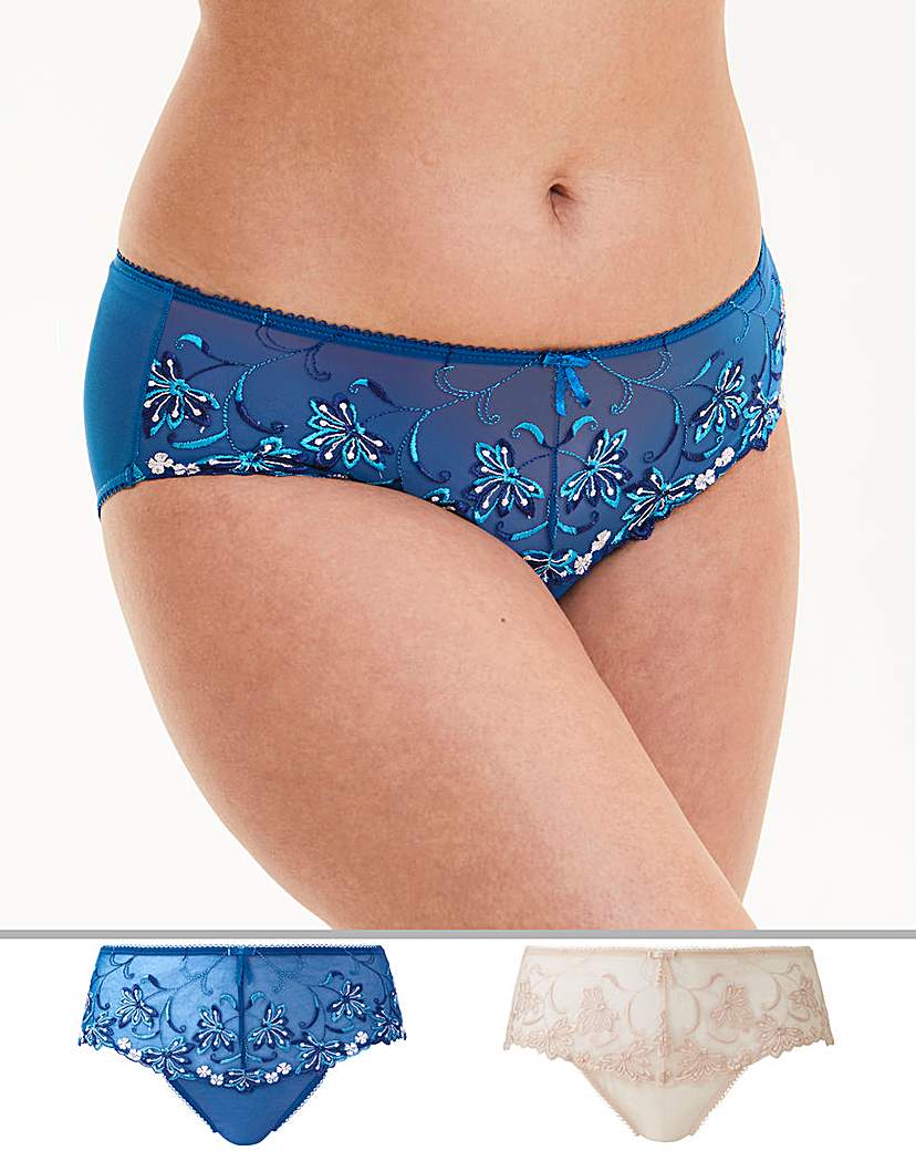 Image of 2 Pack Chrissie Blue/Ivory Midi Brief