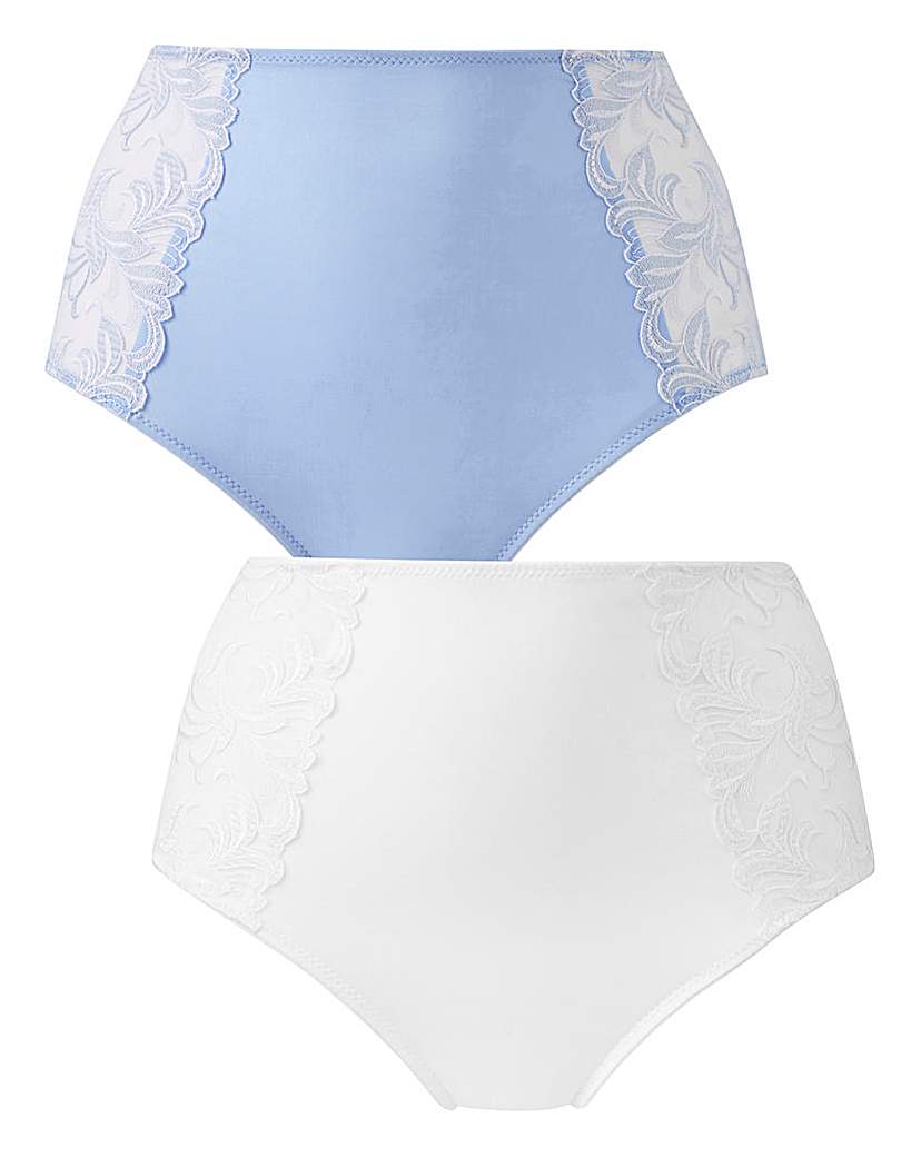 Image of 2 Pack Flora Blue/ White Full Fit Briefs