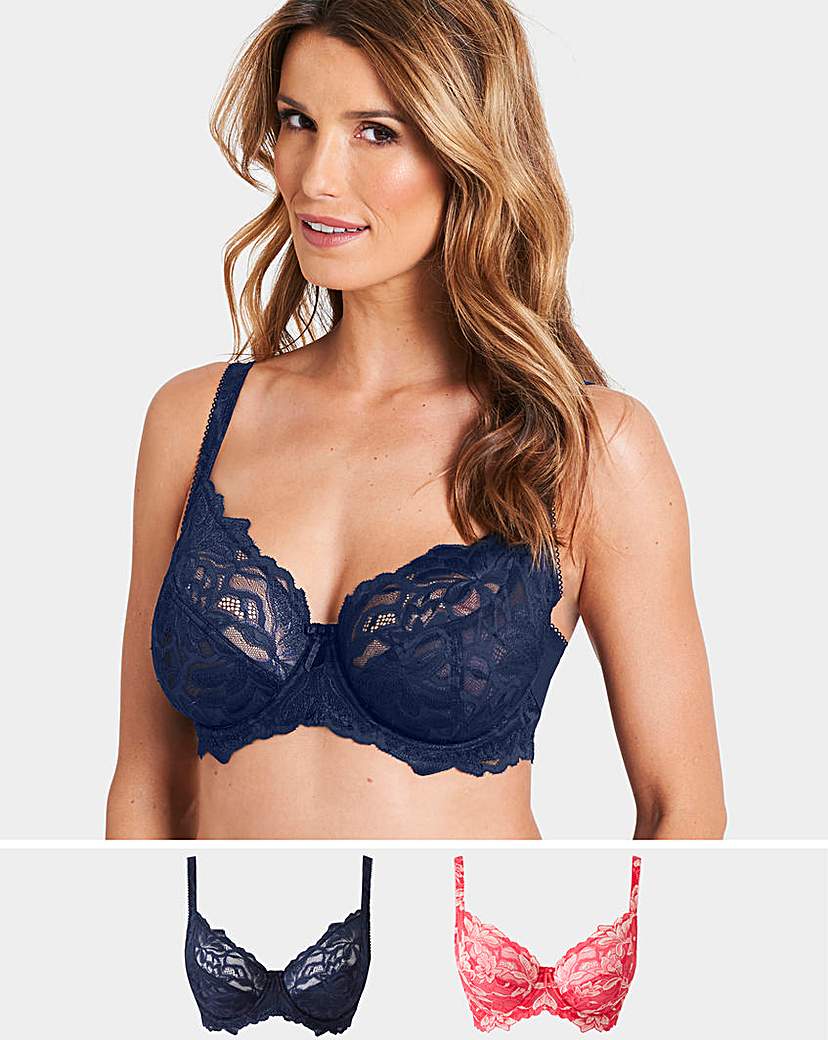 Image of 2 Pack Lily Navy/Pink Full Cup Bras